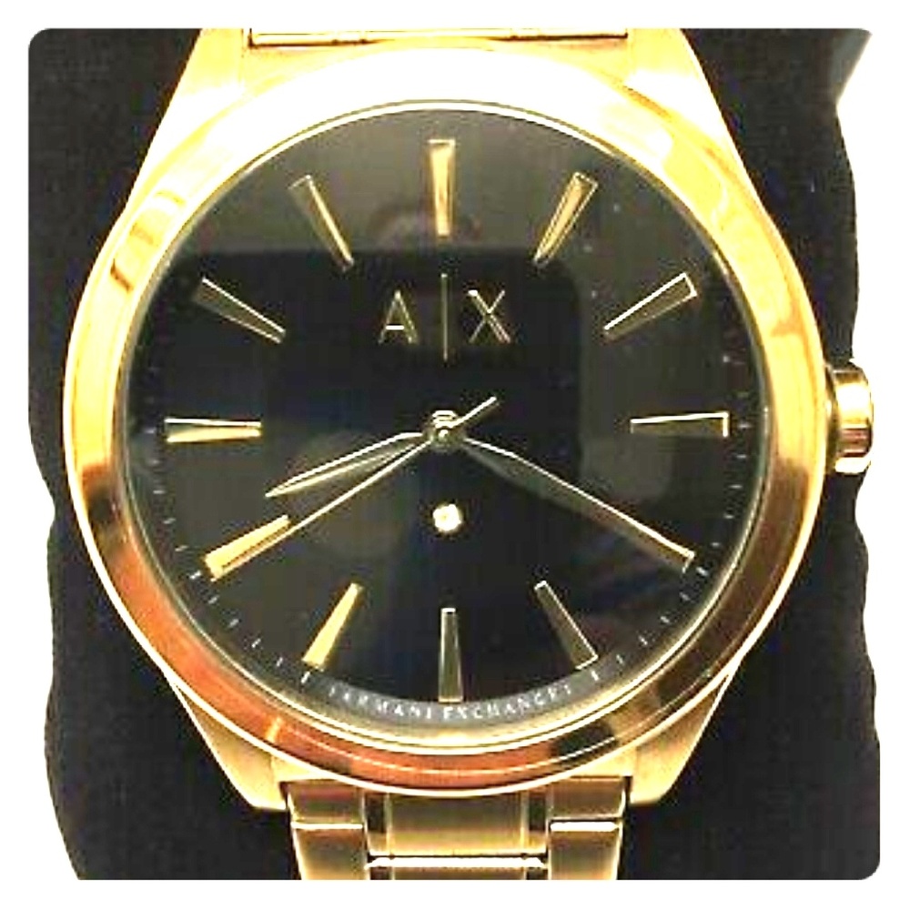 Armani exchange gold watch with diamonds